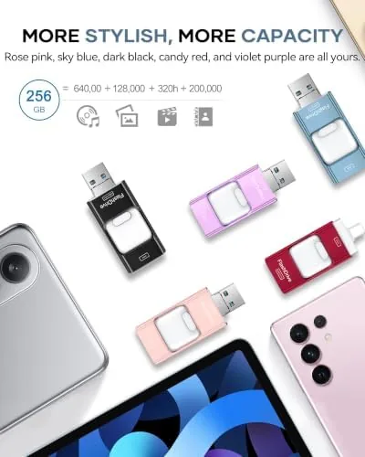 Another view of the Flash Drive for Phone 256GB, 4 in 1 USB Type
