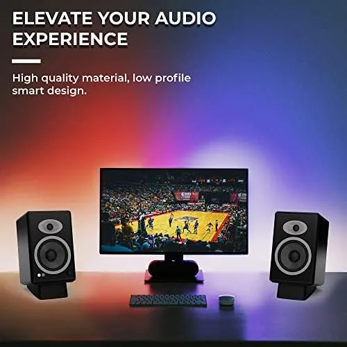 Another view of the HumanCentric Desktop Speaker Stands Wedge for Medium Speakers, Angled |