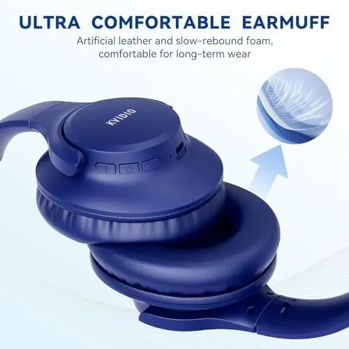 The KVIDIO Bluetooth Headphones Wireless Over Ear Headsets 65H Playtime | in real use