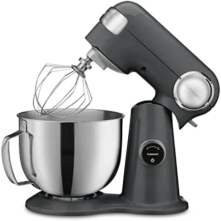 Cuisinart Precision Pro mixer with the head tilted back showing the bowl and splash guard