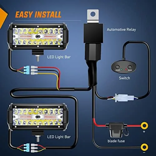 The Nilight 6.5inch Amber White Strobe 6 Modes 120W LED Pod compared in context