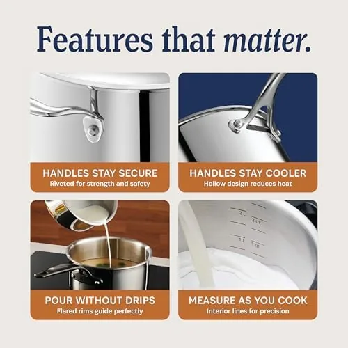 Hand washing a LEGEND pan to show the stainless finish after use