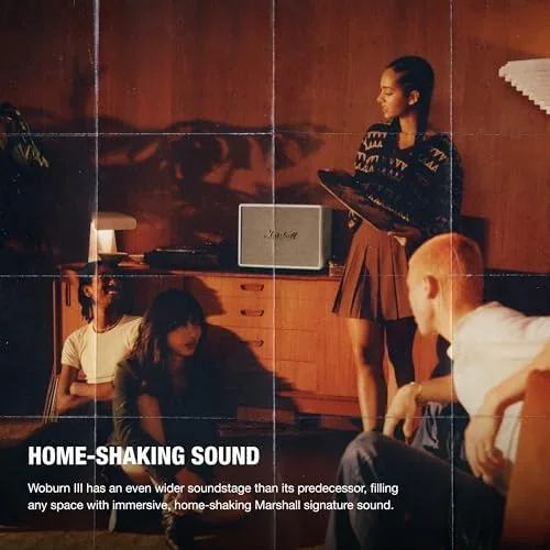 Close look at the Marshall Woburn III Bluetooth Home Speaker - Loud Stereo Sound build quality