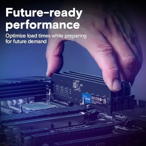 A completed PC build with the Crucial memory installed next to the CPU cooler