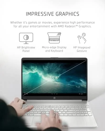HP 15 running a browser and office applications side by side