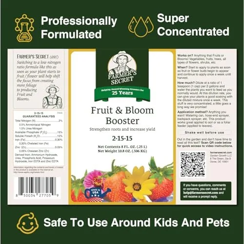 Close look at the Farmer's Secret Fruit & Bloom Booster Fertilizer - Super Concentrated build quality