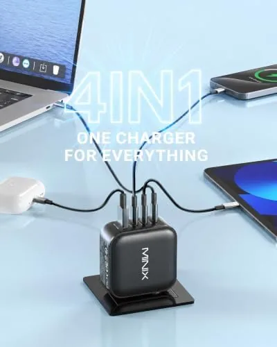 The MINIX P3 100W Turbo 4-Port GaN Travel Wall Charger USB compared in context
