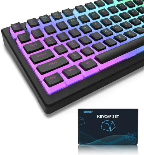 Womier Pudding Keycaps, PBT Shine Through Keycaps Black 164 Keys Set | Custom Key Review: Tested and Rated