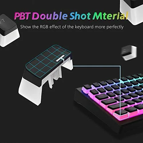 Another view of the Womier Pudding Keycaps, PBT Shine Through Keycaps Black 164 Keys