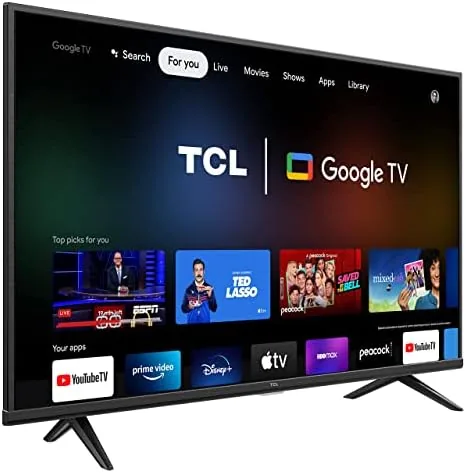 Detail shot of the TCL 43" Class 4-Series 4K UHD HDR Smart Google TV features