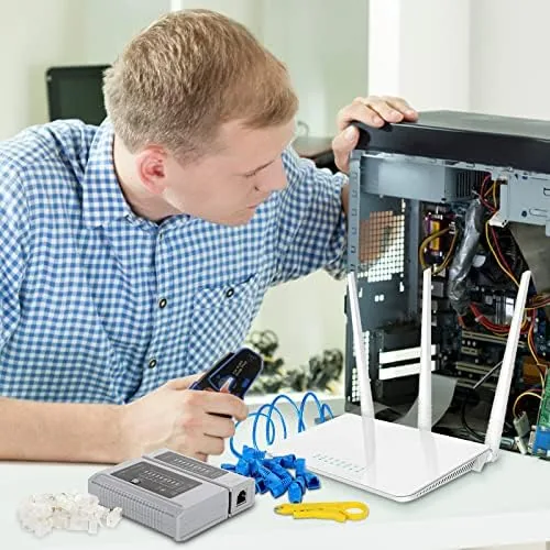 Close look at the RJ45 Crimp Tool Kit Pass Thru Ethernet Crimper for Cat5e build quality