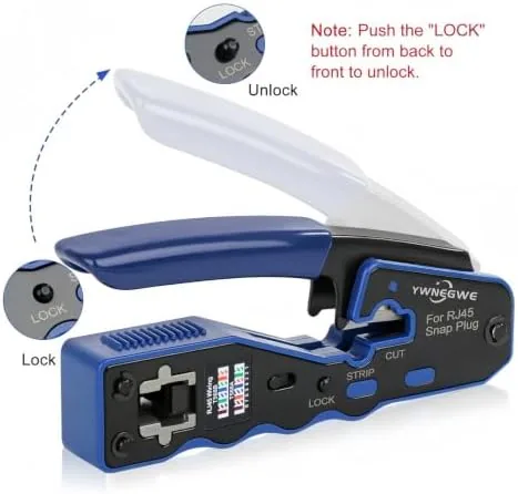 Another view of the RJ45 Crimp Tool Kit Pass Thru Ethernet Crimper for Cat5e