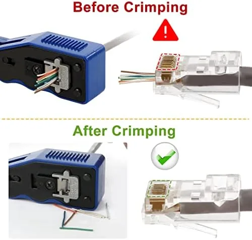 The RJ45 Crimp Tool Kit Pass Thru Ethernet Crimper for Cat5e compared in context