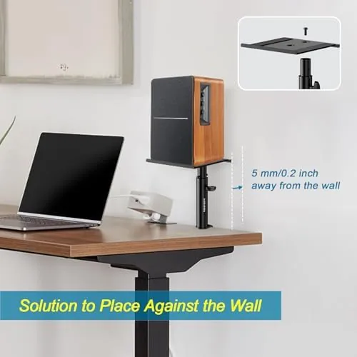 Close look at the Vondynote Studio Monitor Stands Clamp Speaker Stands with Isolation Pads build quality