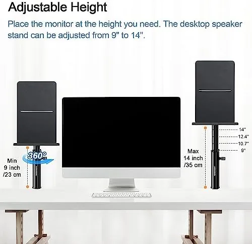 The Vondynote Studio Monitor Stands Clamp Speaker Stands with Isolation Pads in real use
