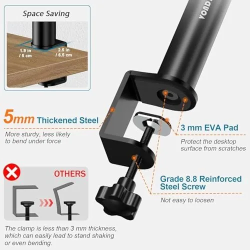 The Vondynote Studio Monitor Stands Clamp Speaker Stands with Isolation Pads compared in context