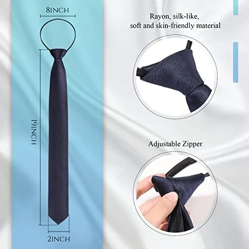 Close look at the Xinnun 4 Pieces Zipper Ties for Men Adjustable Men's Neckties build quality