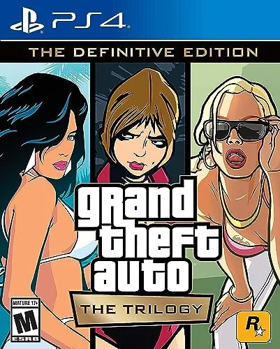 The box art and disc of the GTA Trilogy Definitive Edition for PlayStation 4
