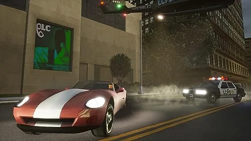 Gameplay from Vice City showing the neon streets and modernized character models