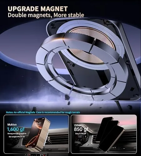 The for MagSafe Car Mount Charger with Adapter, 360° Rotation Magnetic in real use