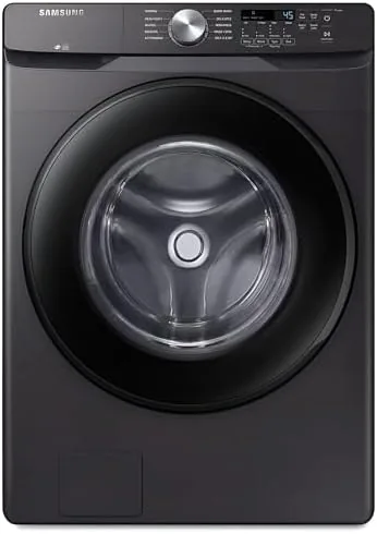 Samsung front load washer in black stainless steel
