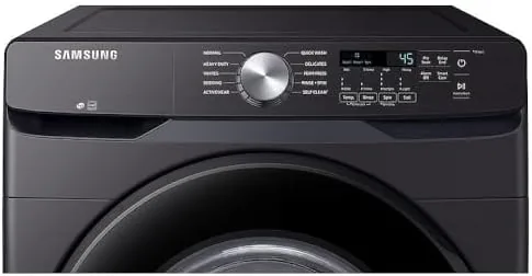 The control panel showing the quick wash cycle selected