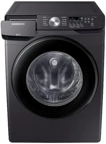 The washer door open showing the clean drum interior