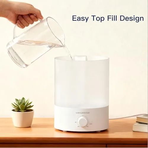 Close look at the MegaWise Healthy Top-Refill Cool Mist Humidifiers for Bedroom, 24dB Ultrasonic build quality