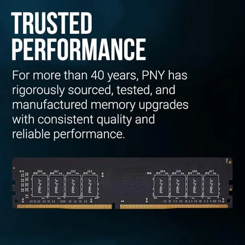 The PNY module installed in an older desktop motherboard during the upgrade