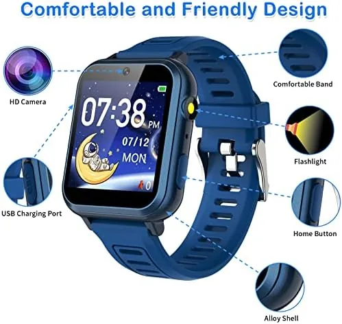 Close look at the Smart Watch for Kids with 39 Games Alarm Clock, Touchscreen build quality