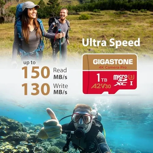Close look at the 【5-Years Data Recovery】 GIGASTONE 1TB Micro SD Card, 4K Camera build quality