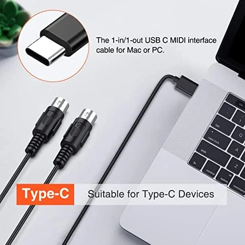 Close look at the LEKATO MIDI Cable, MIDI to USB C, Type-C MIDI Interface build quality