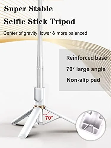 Close look at the Selfie Stick Tripod with Wireless Remote, 46'' Cellphone Selfie Stick build quality