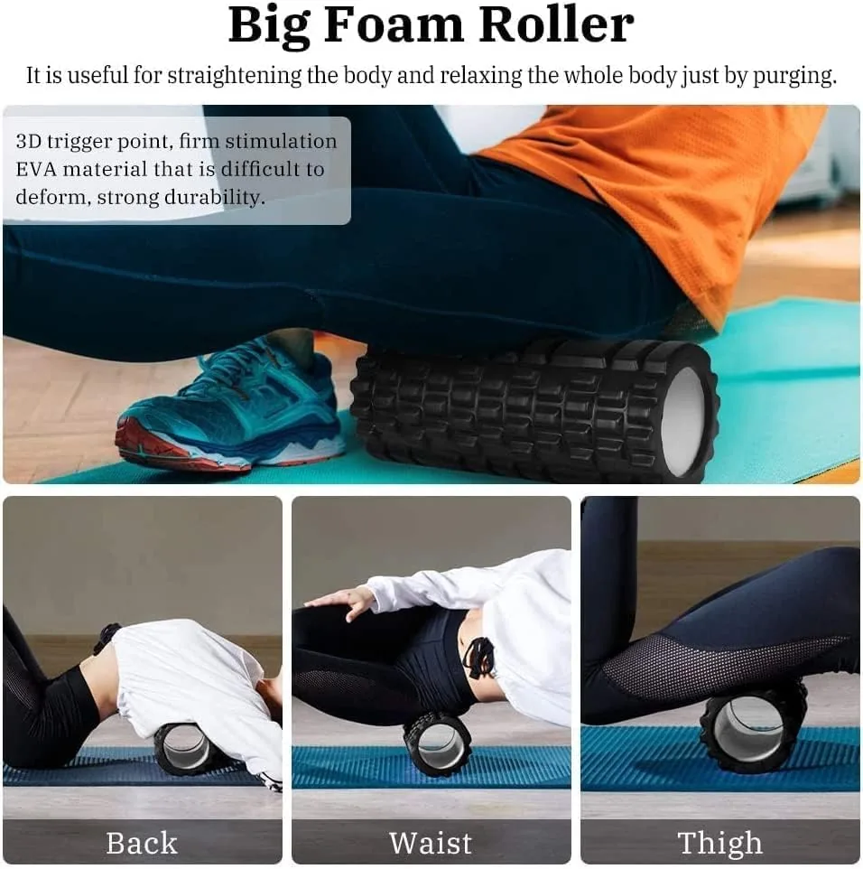 The 6 in1 Foam Roller Set, Trigger Point Foam Roller, Yoga in real use