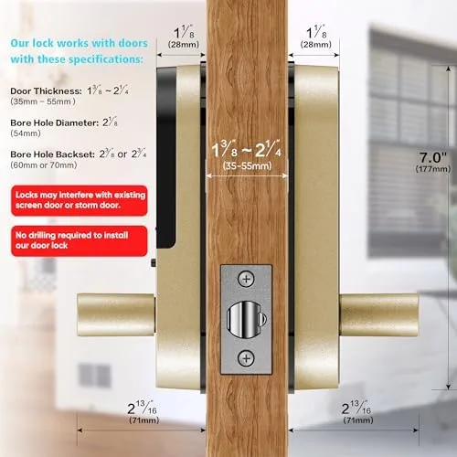 The Fingerprint Smart Door Lock with Handle & Keypad , Bluetooth compared in context