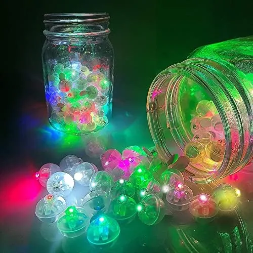 Another view of the Aogist 100pcs Mutilcolor Balloon Lights, Long Standby Time Waterproof Mini