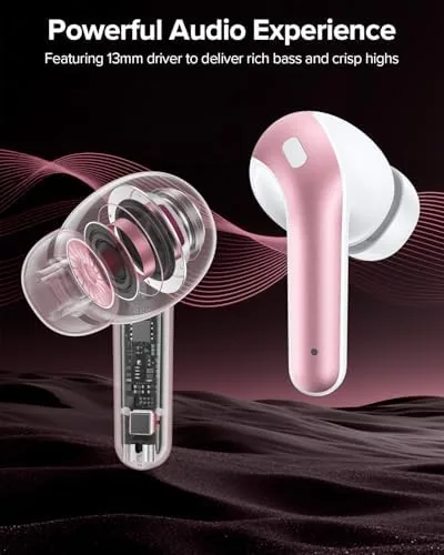 The TAGRY Bluetooth Headphones True Wireless Earbuds 60H Playback LED Power in real use