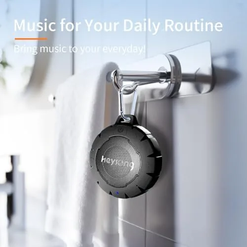 Close look at the HEYSONG Waterproof Shower Speaker, Durable & Lightweight Portable with HD build quality
