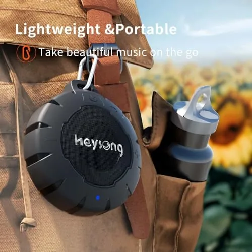 Another view of the HEYSONG Waterproof Shower Speaker, Durable & Lightweight Portable with HD