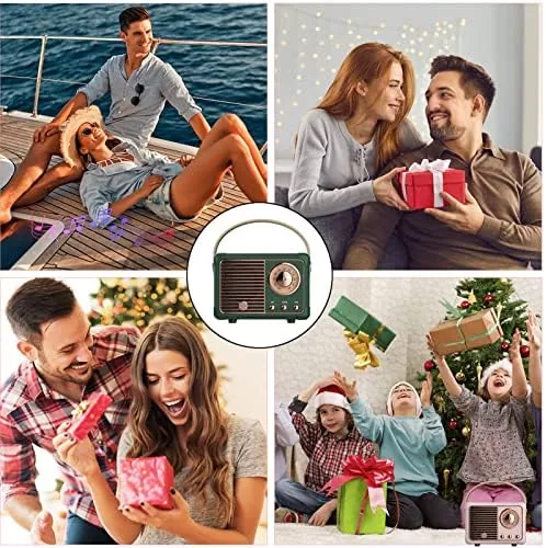 Close look at the Dosmix Retro Bluetooth Speaker,Vintage Decor,Small Gift for Women Men Green build quality