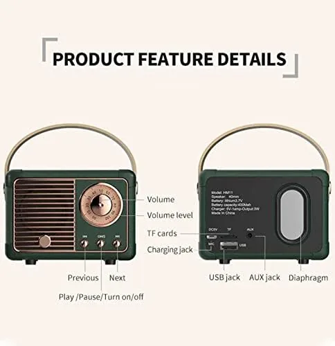 Testing the Dosmix Retro Bluetooth Speaker,Vintage Decor,Small Gift for Women Men Green over two weeks