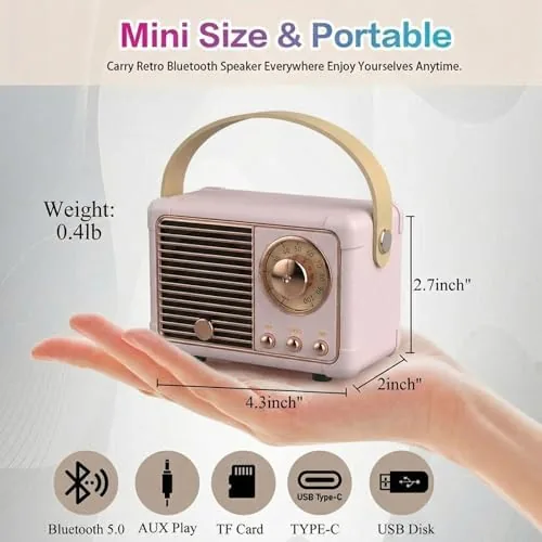 The Dosmix Retro Bluetooth Speaker, Vintage Mini Decor Gift for Women in real use