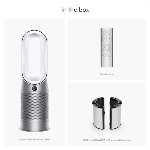 The HP07 air purifier projecting airflow through its loop ring