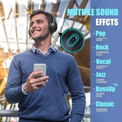 Close look at the BERIBES Bluetooth Headphones Over Ear Wireless HiFi Stereo Headsets 65H build quality