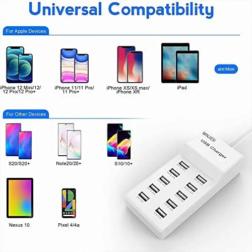 Another view of the USB Charging Stations 50w10A 10 Ports Multiple Charging Block/Power USB
