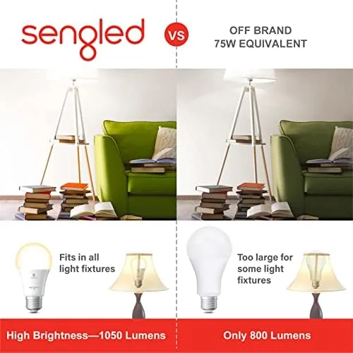 Detail shot of the Sengled Alexa Light Bulb 75W Equivalent, Smart Light Bulbs Bluetooth features