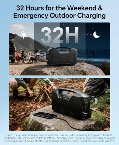 The Outdoor Bluetooth Speaker, IPX7 Waterproof, 90W Peak, 32H, Black | in real use