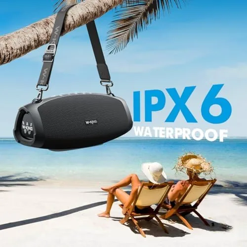 The W-KING Bluetooth Speaker, 120W Peak IPX6 Outdoor Loud Portable Speakers in real use