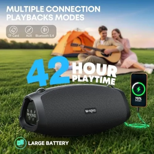 The W-KING Bluetooth Speaker, 120W Peak IPX6 Outdoor Loud Portable Speakers compared in context