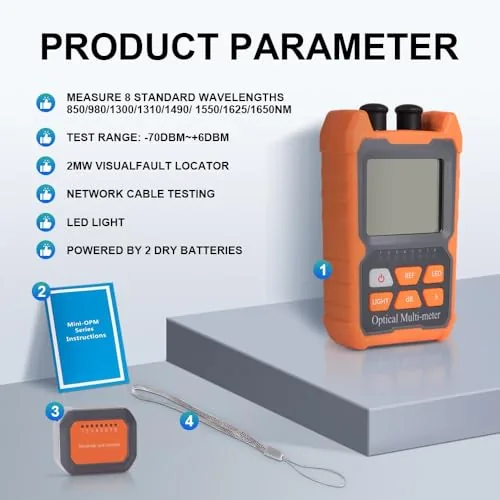 Close look at the Mini 4 in 1 Portable Optical Power Meter with Visual build quality
